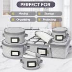 Quilted Wine Glass and Dish Storage Box