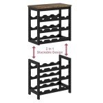 6-Tier Bamboo Wine Rack with Table Top
