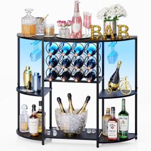 LED Wine Bar Cabinet with Glass Holder