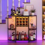 LED Wine Bar Cabinet with Glass Holder