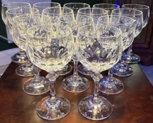 Set of 13 Schott Zwiesel Cut Crystal Wine Glasses
