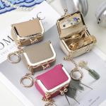 Wine Red Leather Mini Jewelry Box & Coin Purse