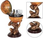 33" Globe Bar Wine Cabinet with Bottle Shelf