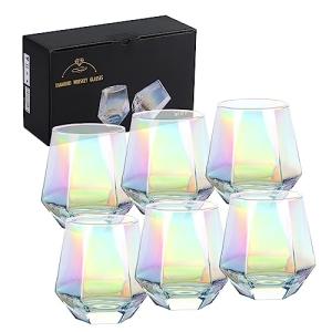 Set of 6 Iridescent Stemless Wine Glasses