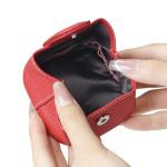 Mini Lychee Pattern Coin Purse in Wine Red