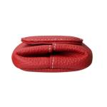 Mini Lychee Pattern Coin Purse in Wine Red