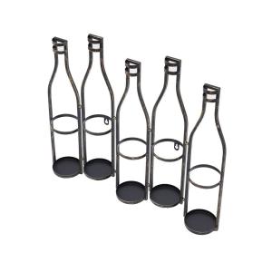 5-Bottle Wall Mounted Wine Rack for Storage