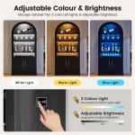 71" Tall Wine Cabinet with LED Lights & Glass Rack