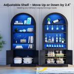 71" Tall Wine Cabinet with LED Lights & Glass Rack