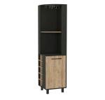 Stylish Black and Light Brown Corner Wine Rack
