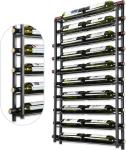 Black Wall-Mounted Wine Rack for 20 Bottles