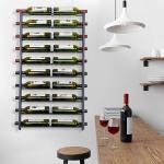 Black Wall-Mounted Wine Rack for 20 Bottles