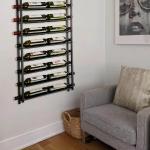Black Wall-Mounted Wine Rack for 20 Bottles