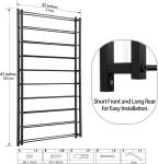 Black Wall-Mounted Wine Rack for 20 Bottles