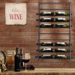 Black Wall-Mounted Wine Rack for 20 Bottles