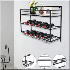 3-Tier Wall Mounted Wine Rack for Display