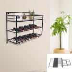 3-Tier Wall Mounted Wine Rack for Display