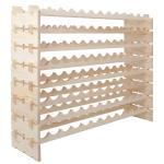 Stackable 8-Tier Solid Wood Wine Rack for 96 Bottles