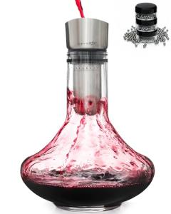 Gusto Nostro Crystal Wine Decanter Set with Aerator