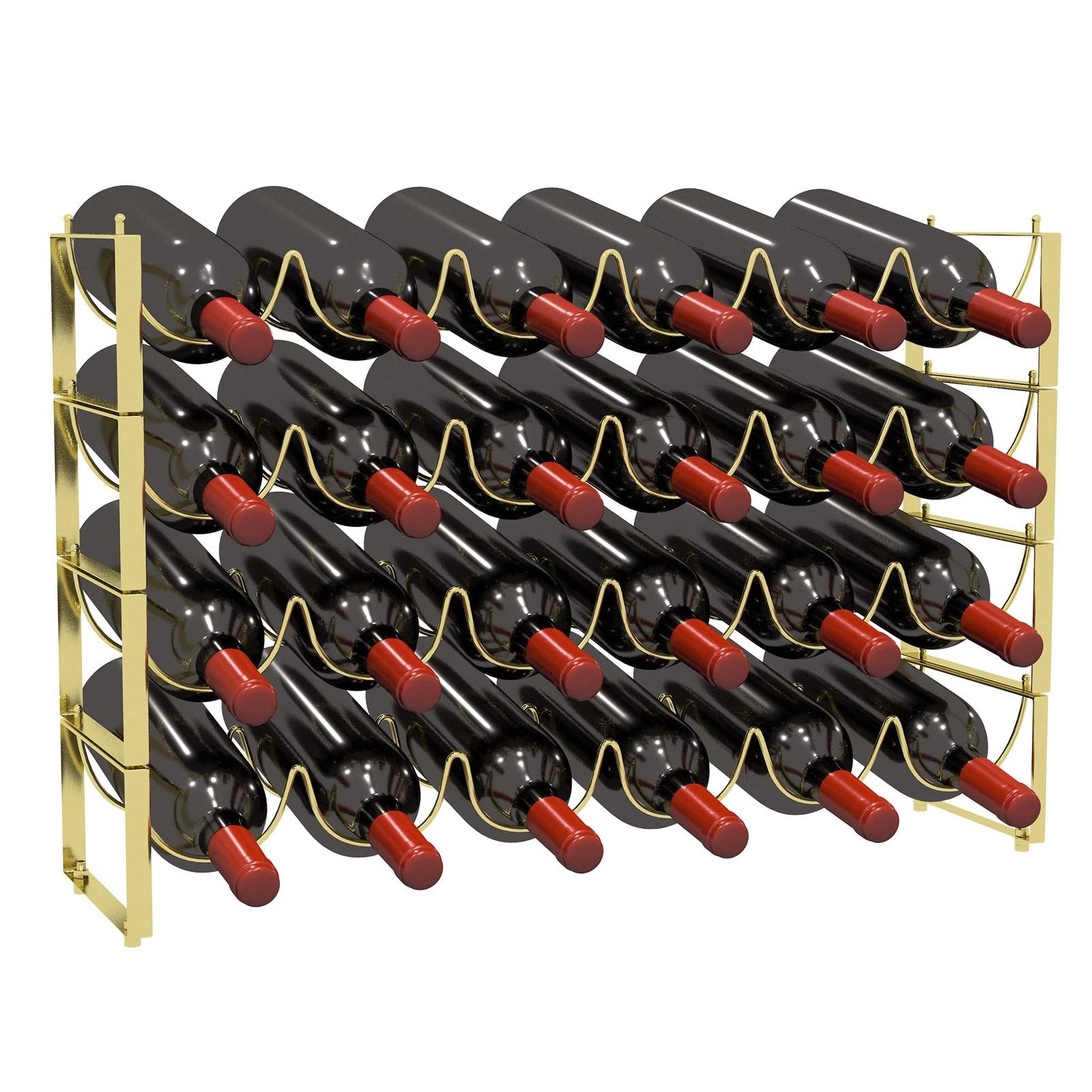 TONLEA Stackable 4-Tier Metal Wine Rack