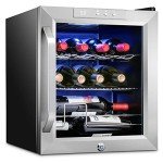 Ivation 12-Bottle Wine Cooler with Lock - Stainless Steel