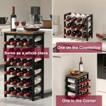 6-Tier Bamboo Wine Rack with Table Top