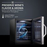 Ivation 12-Bottle Wine Cooler with Lock - Stainless Steel