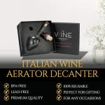 Italian Wine Aerator Decanter, Pourer, Red & White In Bottle Aerators, Makes Your Wines Taste Better, Italian Wine Design Decanter, Whiskey & Spirits Gifts, 2x5 Inches Areadivino Clear Oenophile Gift