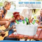 OBTANIM 4 Pack 4 Gallon Galvanized Ice Buckets Metal Champagne Drink Cooler Storage Ice Tub with Carry Handles for Beer Cocktails Wine Beverage Home Parties Bar Cooling Supplies