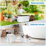 OBTANIM 4 Pack 4 Gallon Galvanized Ice Buckets Metal Champagne Drink Cooler Storage Ice Tub with Carry Handles for Beer Cocktails Wine Beverage Home Parties Bar Cooling Supplies