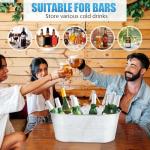 OBTANIM 4 Pack 4 Gallon Galvanized Ice Buckets Metal Champagne Drink Cooler Storage Ice Tub with Carry Handles for Beer Cocktails Wine Beverage Home Parties Bar Cooling Supplies