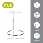 True Wine Decanter Drying Stand and Holder, Essential Accessory Glassware Rack for a Spot-Free Finish, Rubber Coating Protects Glass, Chrome Plated Iron