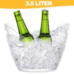 Yesland Ice Bucket, Clear Acrylic 3.5 Liter Storage Tub, Beer Bucket Beverage Chiller Bin for 2 Wine, Champagne Bottles, Beer Bottles