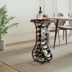 Stylish Freestanding Wine Rack with Glass Holder