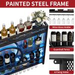 Fully Assemble Wine Rack Wall Mounted Bar Liquor Display Rack w/ Glass Holder