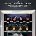 Ivation 12-Bottle Wine Cooler with Lock - Stainless Steel