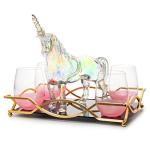 Iridescent Unicorn Decanter Set with 4 Glasses