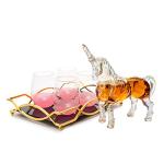Iridescent Unicorn Decanter Set with 4 Glasses