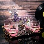 Iridescent Unicorn Decanter Set with 4 Glasses