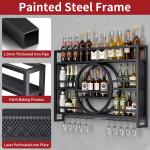 47" Wall-Mounted Metal Wine Rack for Storage