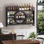 47" Wall-Mounted Metal Wine Rack for Storage