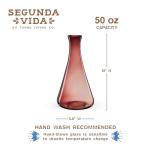 Hand Blown Pink Glass Wine Decanter