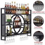 Wall-Mounted Metal Wine Bottle Storage Rack