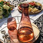 Hand Blown Pink Glass Wine Decanter