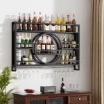 Wall-Mounted Metal Wine Bottle Storage Rack