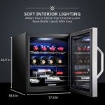 Ivation 12-Bottle Wine Cooler with Lock - Stainless Steel