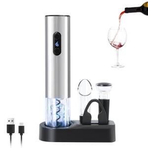 ELMWAY Electric Wine Opener Set – Silver