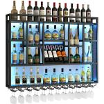 LED Wall Mounted Wine Rack with Glass Holder