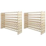 8-Tier Solid Wood Wine Rack for 96 Bottles