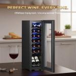 NutriChef 14-Bottle Black Wine Cooler & Chiller